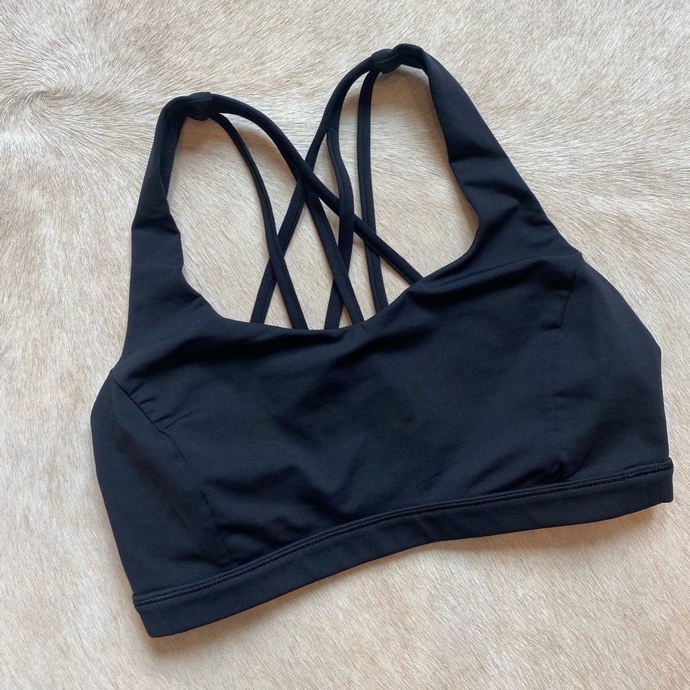 SoulCycle Lululemon black on black sports bra sz 8